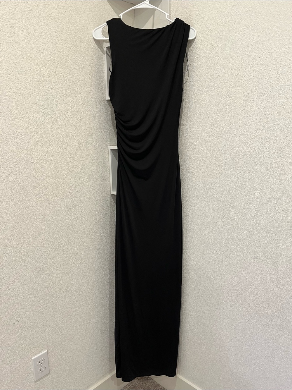 Small Lulu’s Sleeveless Black Maxi Dress with Side Drape - Picture 2 of 3
